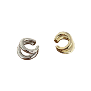 Faux piercing oreille double cercle