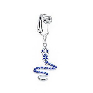 Faux piercing nombril argent serpent