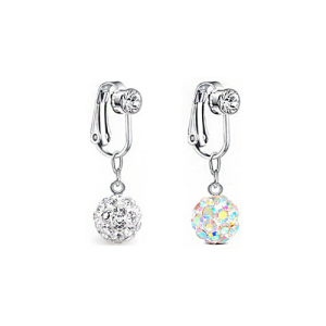 Faux piercing nombril argent bille brillante