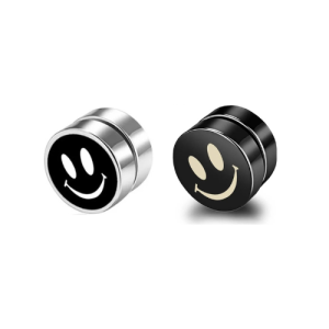 Faux piercing lobe d'oreille smiley