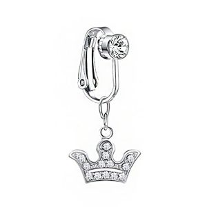 Faux piercing nombril argent couronne